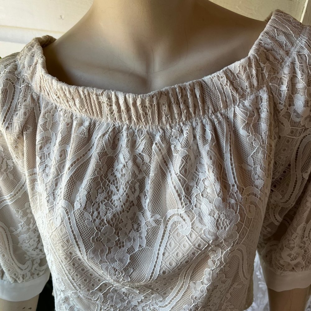 Cream off the shoulder shirt - PERSEPTION CONCEPT - Picture 2 of 6